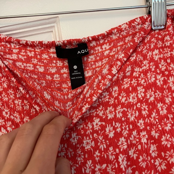 Aqua Smocked Floral Ruffle Mini Skirt - Picture 3 of 3